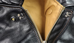 Aero A-2 Military Flight Jacket, size 40, Blackened Brown Vicenza Horsehide