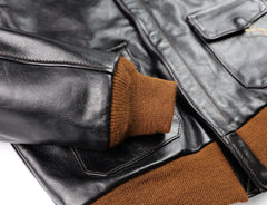 Aero A-2 Military Flight Jacket, size 40, Blackened Brown Vicenza Horsehide