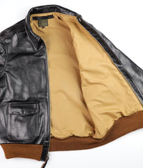 Aero A-2 Military Flight Jacket, size 40, Blackened Brown Vicenza Horsehide