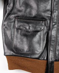 Aero A-2 Military Flight Jacket, size 40, Blackened Brown Vicenza Horsehide