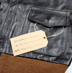 Aero A-2 Military Flight Jacket, size 38, Blackened Brown Vicenza Horsehide