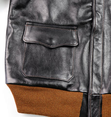 Aero A-2 Military Flight Jacket, size 40, Blackened Brown Vicenza Horsehide