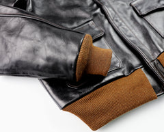 Aero A-2 Military Flight Jacket, size 40, Blackened Brown Vicenza Horsehide