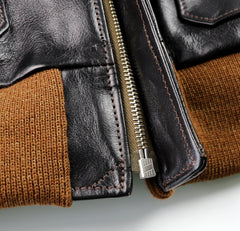 Aero A-2 Military Flight Jacket, size 40, Blackened Brown Vicenza Horsehide