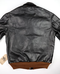 Aero A-2 Military Flight Jacket, size 40, Blackened Brown Vicenza Horsehide