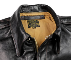 Aero A-2 Military Flight Jacket, size 40, Blackened Brown Vicenza Horsehide