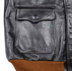 Aero A-2 Military Flight Jacket, size 40, Blackened Brown Vicenza Horsehide
