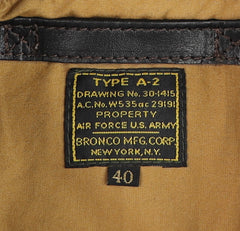 Aero A-2 Military Flight Jacket, size 40, Blackened Brown Vicenza Horsehide