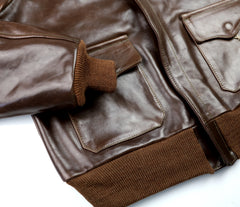 Aero A-2 Military Flight Jacket, size 42, Chestnut Badalassi Cowhide