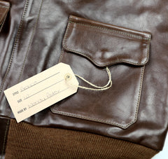 Aero A-2 Military Flight Jacket, size 42, Chestnut Badalassi Cowhide