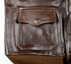 Aero A-2 Military Flight Jacket, size 42, Chestnut Badalassi Cowhide