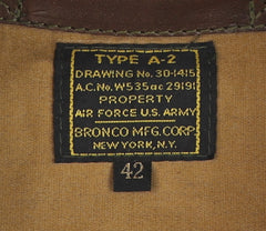 Aero A-2 Military Flight Jacket, size 42, Chestnut Badalassi Cowhide