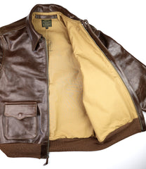 Aero A-2 Military Flight Jacket, size 42, Chestnut Badalassi Cowhide