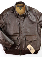 Aero A-2 Military Flight Jacket, size 42, Dark Seal Vicenza Horsehide