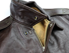 Aero A-2 Military Flight Jacket, size 42, Dark Seal Vicenza Horsehide