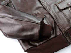 Aero A-2 Military Flight Jacket, size 42, Dark Seal Vicenza Horsehide