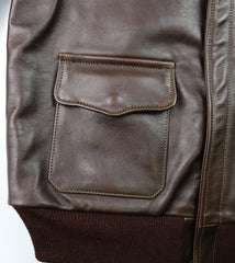 Aero A-2 Military Flight Jacket, size 42, Dark Seal Vicenza Horsehide