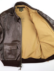 Aero A-2 Military Flight Jacket, size 42, Dark Seal Vicenza Horsehide