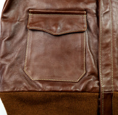 Aero A-2 Military Flight Jacket, size 44, Russet Vicenza Horsehide