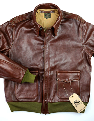 Aero A-2 Military Flight Jacket, size 44, Tobacco Badalassi Cowhide