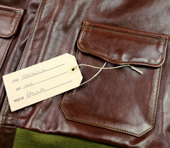Aero A-2 Military Flight Jacket, size 44, Tobacco Badalassi Cowhide