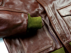 Aero A-2 Military Flight Jacket, size 44, Tobacco Badalassi Cowhide