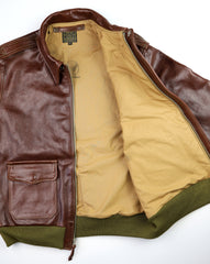 Aero A-2 Military Flight Jacket, size 44, Tobacco Badalassi Cowhide
