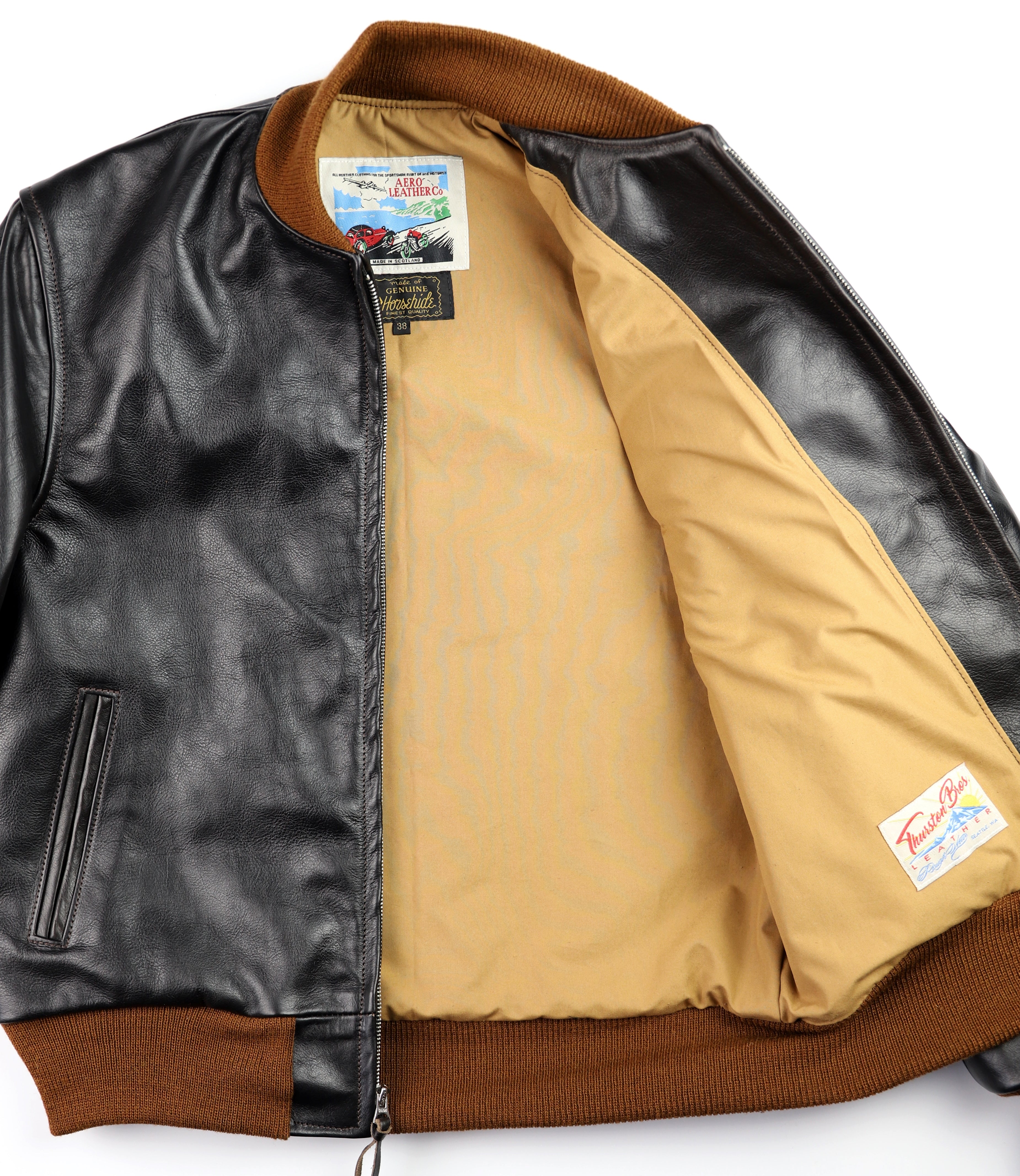 Aero College Jacket, size 38 (fits like 40), Blackened Brown Vicenza Horsehide