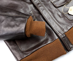 Aero A-2 Military Flight Jacket, size 38, Dark Seal Vicenza Horsehide
