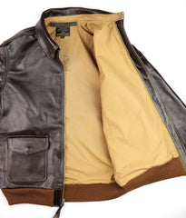 Aero A-2 Military Flight Jacket, size 38, Dark Seal Vicenza Horsehide