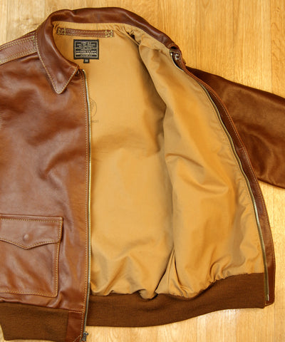Aero A-2 Military Flight Jacket, size 38, Russet Vicenza Horsehide