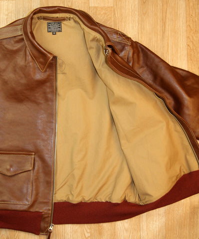 Aero A-2 Military Flight Jacket, size 46, Russet Vicenza Horsehide