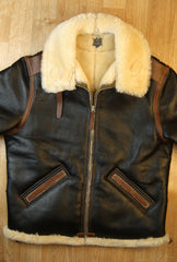 Aero Two-Tone B-6 Military Flight Jacket, size 46, Seal Brown with Russet Vicenza Horsehide Trim