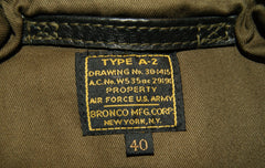 Aero A-2 Military Flight Jacket, size 40, Black Vicenza Horsehide