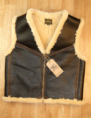 Aero C-3 Winter Flight Vest, size Large, Seal Brown with Seal trim