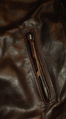 Aero Cafe' Racer, size 42, Brown Tumbled FQHH Horsehide