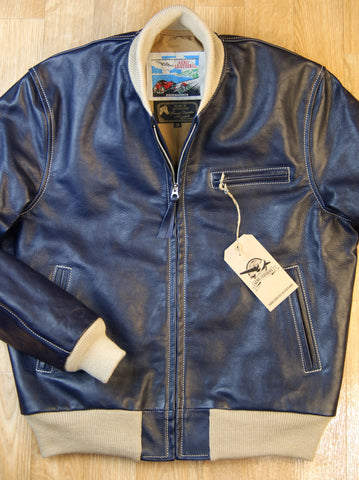 Aero College Jacket, size 38, Blue Vicenza Horsehide