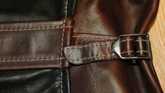 Aero Two-Tone Sunburst Half Belt, size 36, Black and Brown CXL FQHH