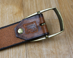 Hand-Tooled Floral Boho Leather Belt