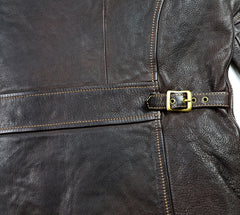 Thedi Evander Crosszip Half Belt, size Medium, Brown Goatskin