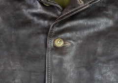 Thedi Markos Button-Up Shawl Collar Jacket, size XL, Espresso Buffalo