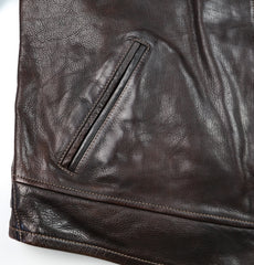Thedi Markos Zip-Up Shawl Collar Jacket, size 2XL, Brown Canneto Cowhide