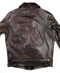 Thedi Markos Zip-Up Shawl Collar Jacket, size XL, Brown Canneto Cowhide
