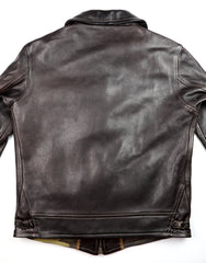 Thedi Markos Zip-Up Shawl Collar Jacket, size Large, Dark Brown Horsehide