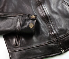 Thedi Markos Zip-Up Shawl Collar Jacket, size Medium, Dark Brown Horsehide