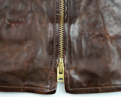 Thedi Memphis Half Belt, size Large, Hand Dyed Cocoa Buffalo