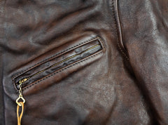 Thedi Memphis Half Belt, size Large, Hand Dyed Cocoa Buffalo