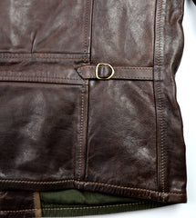 Thedi Memphis Half Belt, size XL, Hand Dyed Cocoa Buffalo