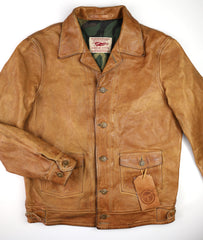 Thedi Niko Button-Up Jacket, size Large, Cuoio Buffalo