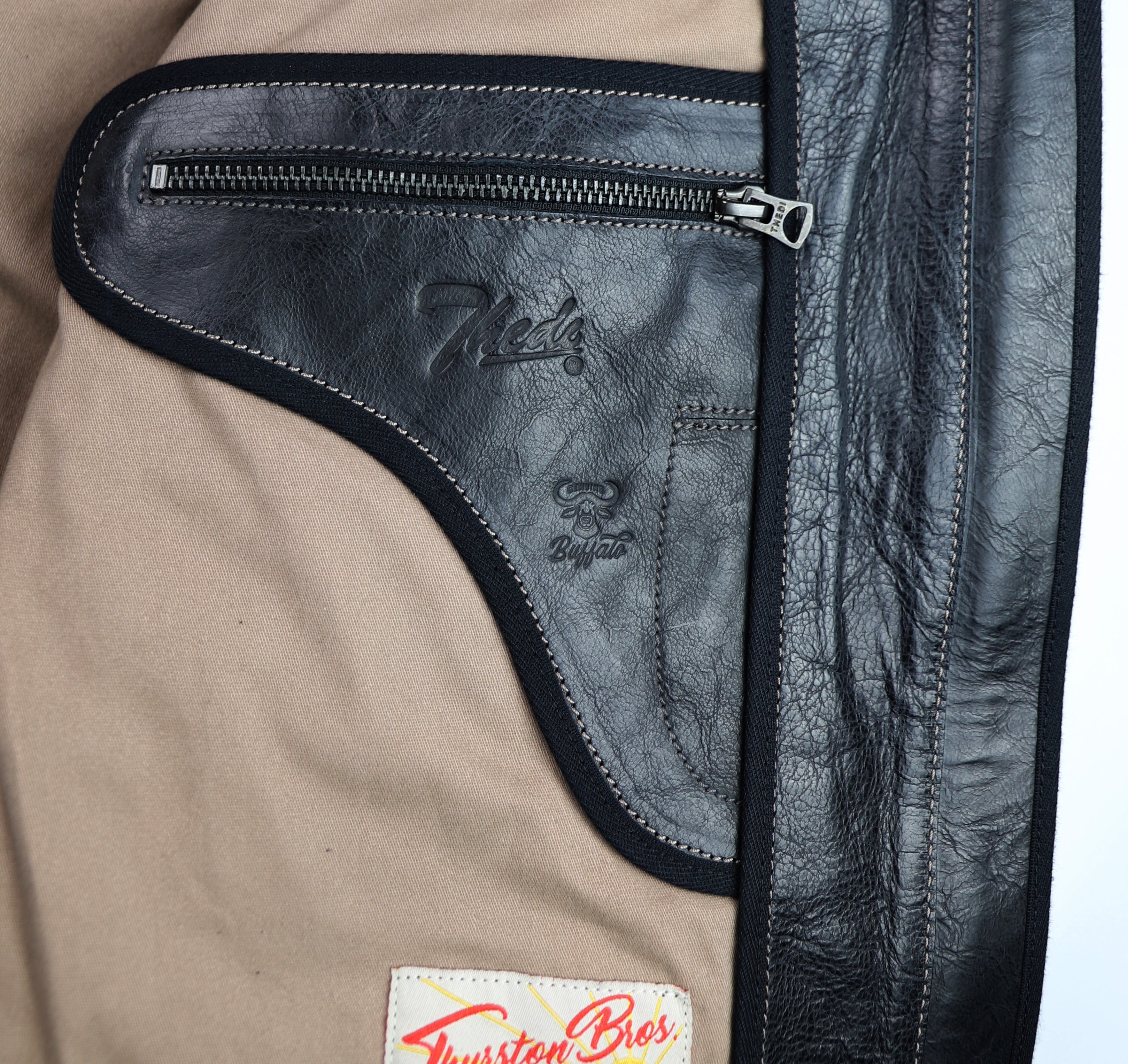 Thedi Phenix Cafe Racer Jacket, size XXL, Black Buffalo
